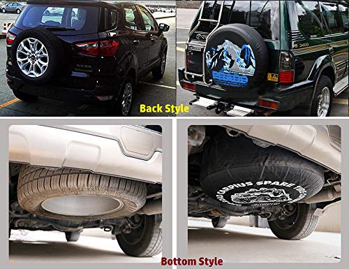 Image of for Mitsubishi Pajero Spare Tire Cover, Spare Wheel Cover, Waterproof Dustproof Soft Storage Bag Protector (S: 205 /65R15, 215 /60R16)
