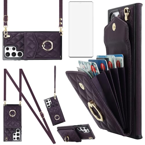 Coque Samsung S22 Ultra 5G étui portefeuille avec protège-écran
