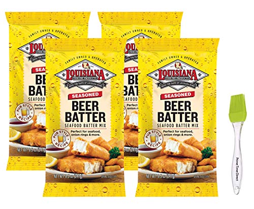 Louisiana Fish Fry Seasoned Beer Batter Mix 8.5 oz (Pack of 4) Bundled