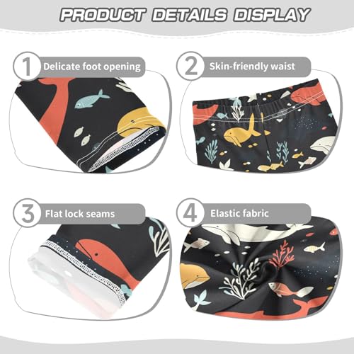 Cartoon Ocean Life Whale Girls Casual Leggings for Kids Printed Long Pant Bottoms Stretch and Soft3
