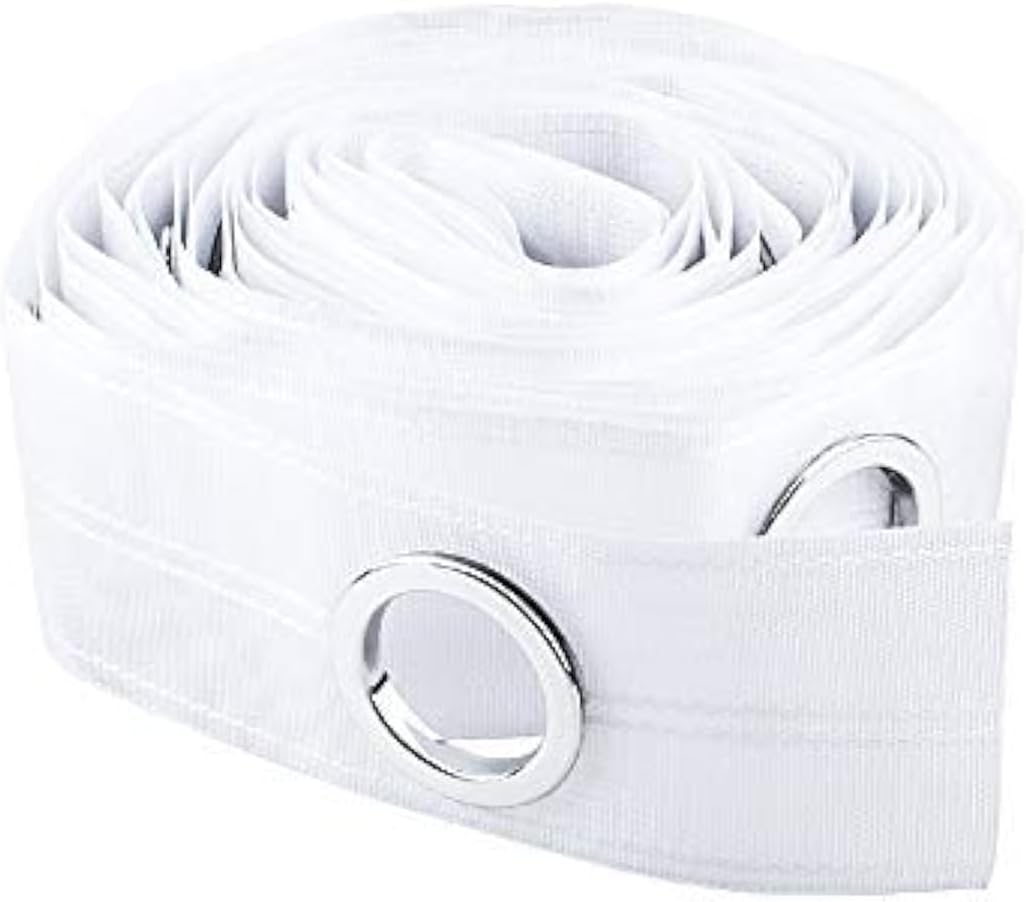 INCREWAY Curtain Tape, 10m (10.9Yards) Drapery Curtain Heading Grommet Tape for Perforated Curtains Header DIY Decoration, White