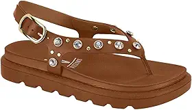 Sandália Vizzano Papete Flatform Feminina Strass Brilho Conforto
