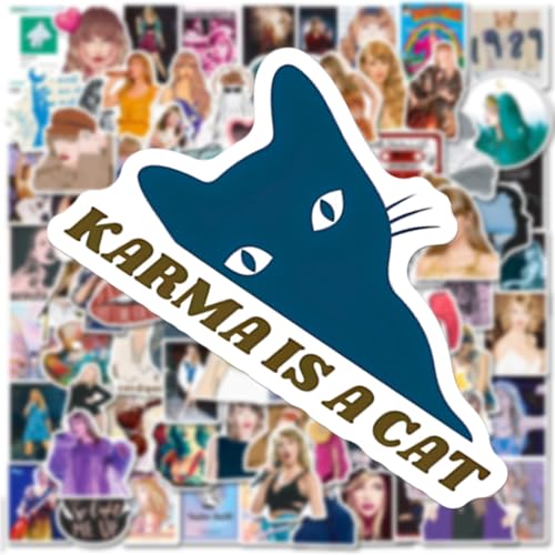 JXJMYU Adesivo musical Tayloris 100 peças para adultos, cantora pop feminina Ablum adesivos para men