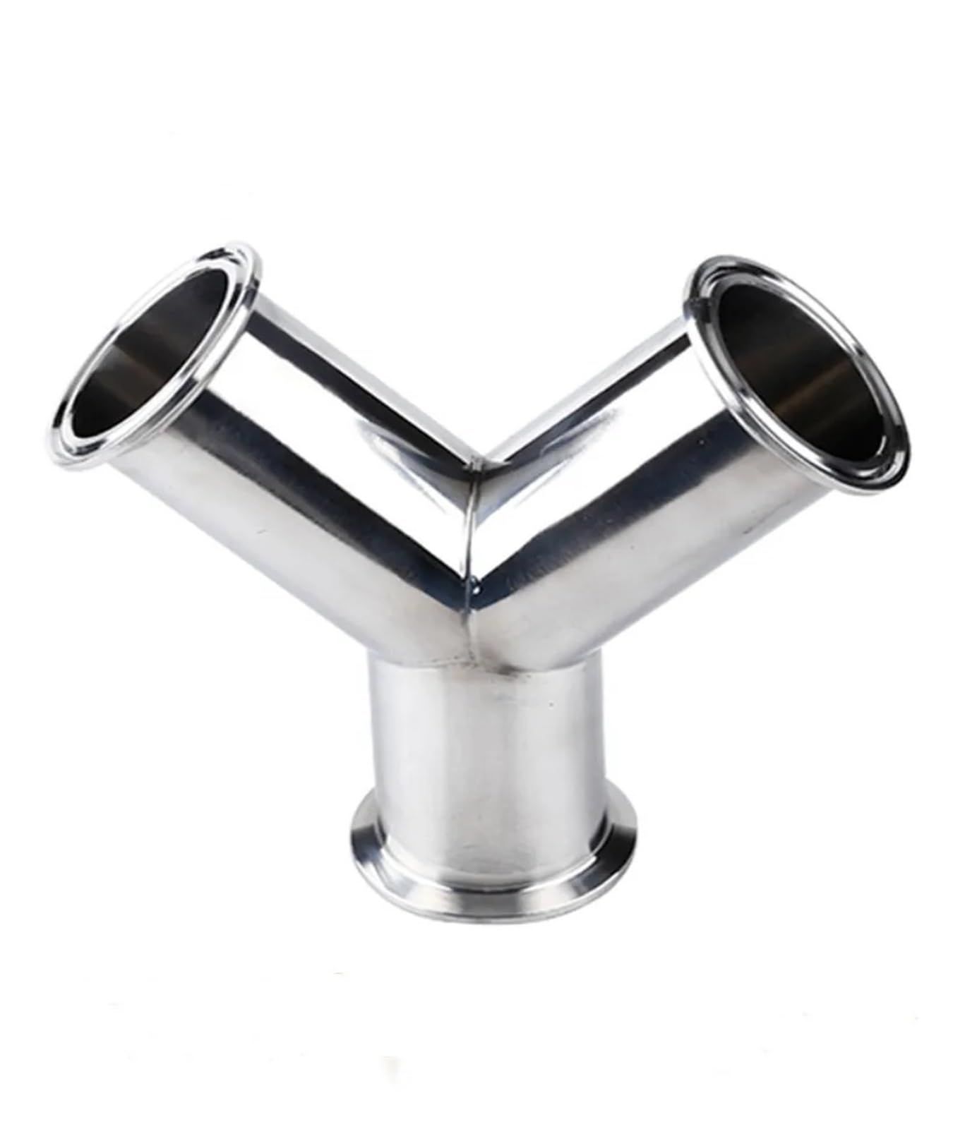 19mm -57mm Pipe OD 1.5"-2.25" Tri Clamp Y Shaped 3 Way SUS 304 Stainless Steel Fitting Spliter(19mm x Ferrule 50.5)
