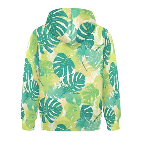 KLL Leaves Monstera Blots Toddlers and Boys' Sweatshirts Sweater Long Sleeve Pullover Hoodies Kangaroo Pocket2