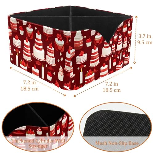 Boîte de rangement de bureau avec compartiments et motif dessert