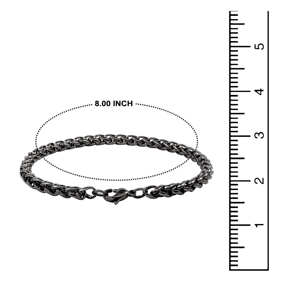 Stainless Steel Chain Wrist Bracelet (Black + Gold)