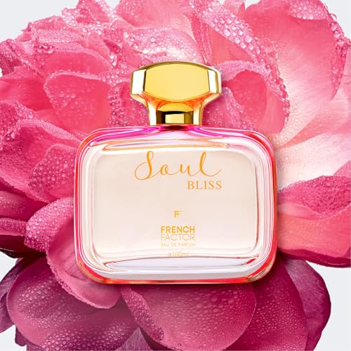 Image of French Factor Soul Bliss Luxury Perfume For Women Long Lasting Eau De Parfum Fruity And Floral Scent Valentine Gift For Girls Made in India (Pack of 1, 100ml)