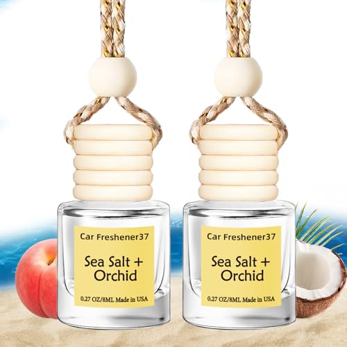 Image of Hanging Car Air Freshener, Long Lasting Essential Oil Diffuser, Non-Toxic New Car Scent, Cute Car Fresheners for Women, 2 Pack Made in USA