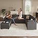REEDVALES Modular Sectional Sofa Couches, Large Convertible Modular Couches With Storage, 8-Seater Sectional Sofa For Living Room, U Shaped Sectional Couch Sleeper Sofa With Chaise (DarkGrey, 8 Seats)