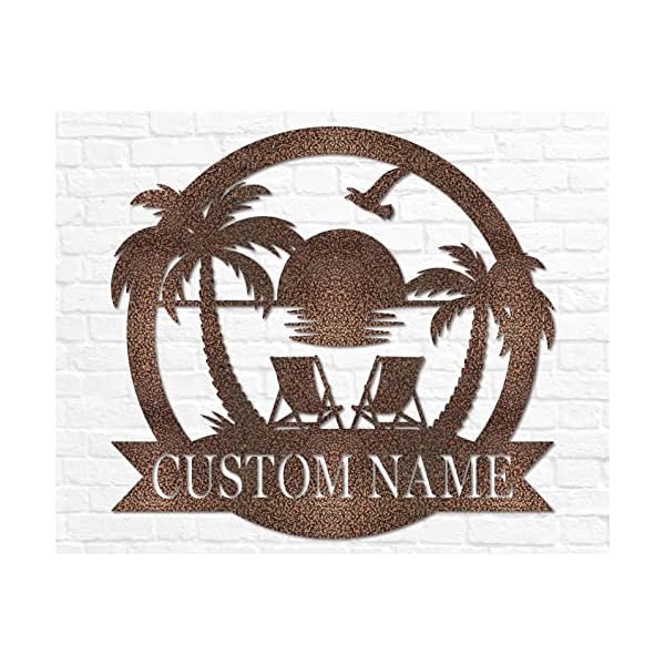 Custom beach decor nautical decor lake house decor summer beach house sign metal coastal decor outdoor sign sunset beach monogram  urban country home decor