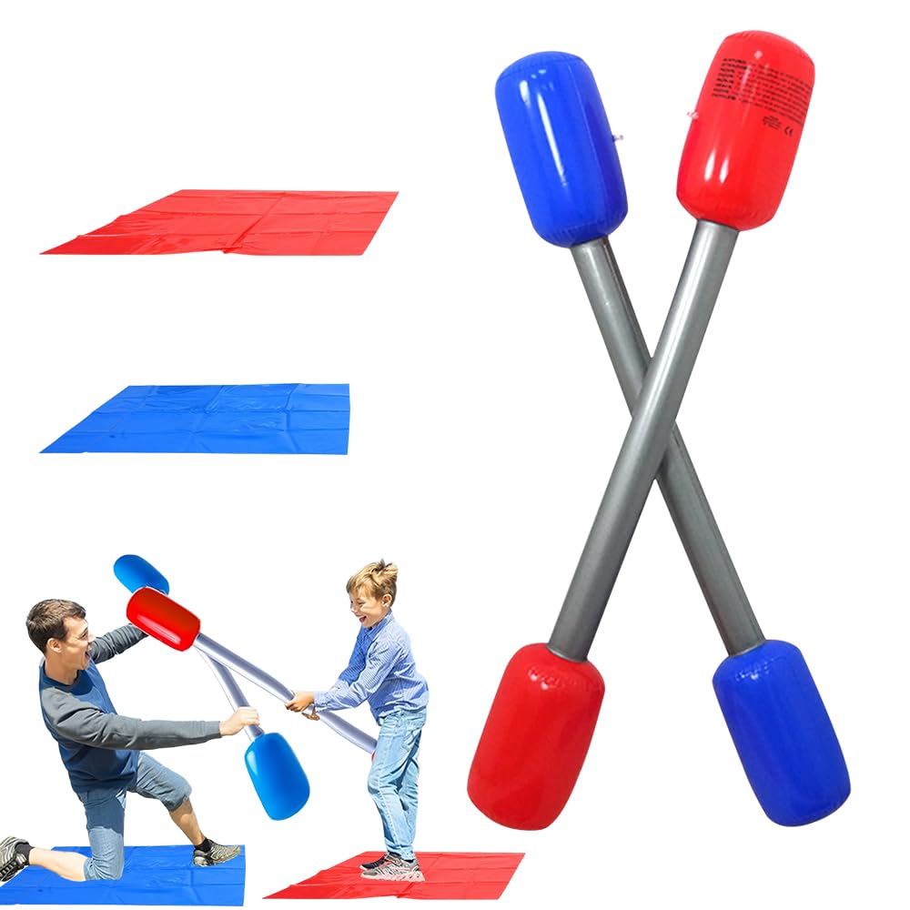 2PCS Gladiators Pugil Sticks, SGZIOO Inflatable Gladiator Game Set, Pugil Sticks Gladiators 143cm, Gladiator Battle Duel Set for Boys Girls Adults Party Beach Outdoor Games