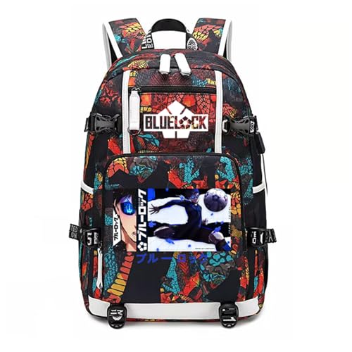 ISaikoy Anime BLUE LOCK Backpack Isagi Yoichi School Bag Bookbag Schoolbag Laptop Bag Rucksack with USP Port 10