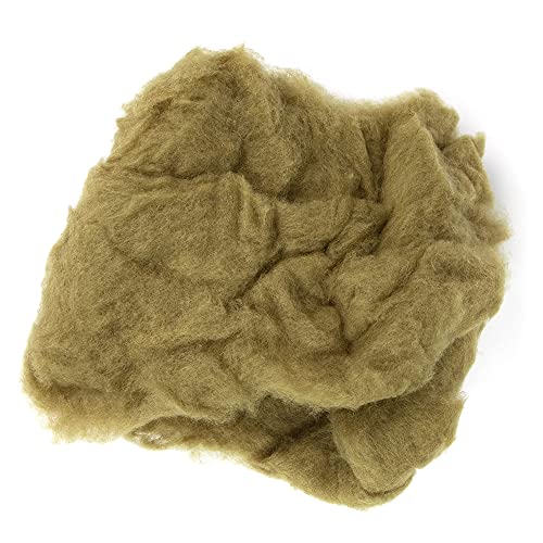 Image of Desert Breeze Distributing Maori Wool Carded Batting, 100% Natural New Zealand Wool Made by DHG in Italy for Needle Felting, 3.5 OZ, 27 Micron, Color Olive Green