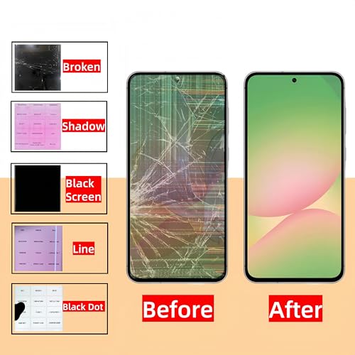 OLED Galaxy A56 5G Screen Replacement for Samsung Galaxy A56 5G LCD Screen Pantalla Touch Digitizer Display with Frame Toolkits SM-A566E/DS with Fingerprint Black by LNONLS - Used condition - Image 3