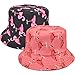 KEKY 2 Pack Unisex Pink Black Flamingo Bucket Hat Reversible Summer Trendy Couple Fisherman Caps for Women Men Beach Vacation (Pink/Black Flamingo), One Size