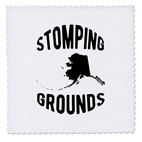 3dRose 6x6 inch Quilt Square, Stomping Grounds. Black Stretched Lettering and Al