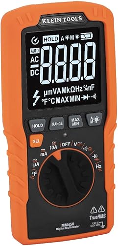 Vista 69 de Klein Tools ET270 Multi-probador digital de rango automático, AC/DC, resistencia, continuidad, probador de receptáculo GFCI con cables de prueba