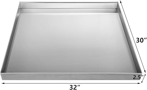 Miniatura 2 de VEPURLT Bandeja de goteo para lavadora de acero inoxidable 304 de 32 x 30 x 2.5 pulgadas