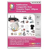 Papel de transferencia A3 (420 x 297 mm), 50 hojas por paquete, 100 g/m²