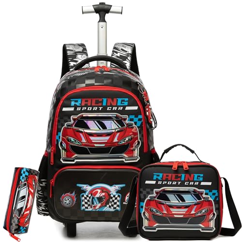 HTgroce Cartable a Roulette Garçons, Sac a Roulette Garçons Primaire cm1