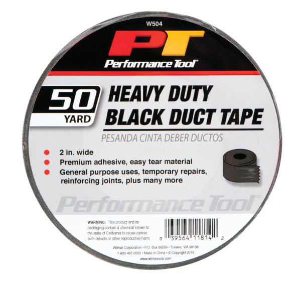 Image of Performance Tool W504 50 Yard Heavy Duty 17 Mil Black Duct Tape