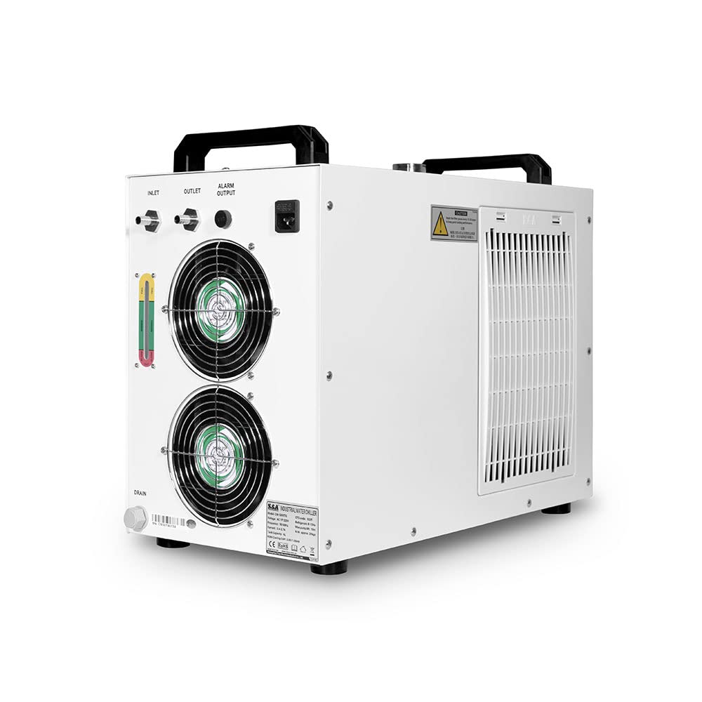 DiTFATOP S&A 5200DH Industrial Water Chiller 110V for Cooling 130W CO2 CNC Spindle Machine, Water Cooling, AC 1P 110V 60Hz