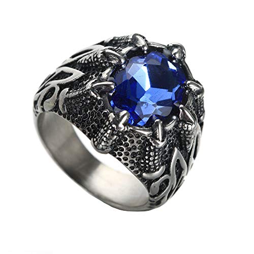 Bague pour homme acier inoxydable plaqué noir HIJONES anneau griffe dragon