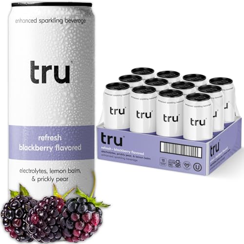 Tru Refresh Seltzer, Sparkling Water with Electrolytes, Prickly Pear, Lemon