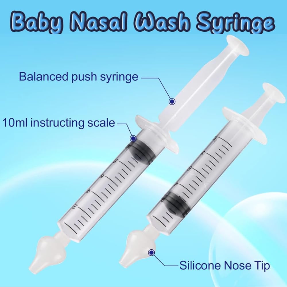 B-Arm 2 In 1 Nasal Aspirator And Irrigator For Kids And Adult- Syringe (2 pcs)- Each 10ml | Mucus Sucker with Silicone Nasal Tips | Mucus Extractor Tool For Blocked Nose - Image 3 thumbnail