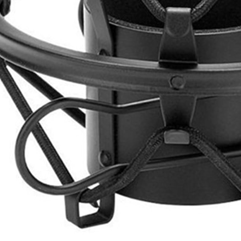 Microphone Shock Mount Mic Holder, Microphone Holder Metal Microphone Holder for Mic Stand Anti Vibration for Video Recording(Black)