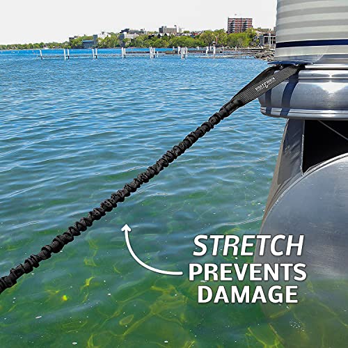 Bungee Boating Dock Ties (Black, 36" 1 Loop and 1 Hook) - Thumbnail 4