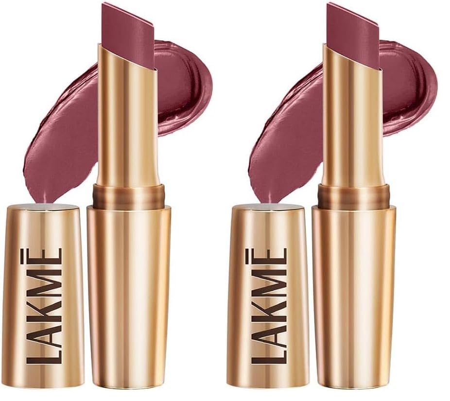 Image of LAKME Powerplay Priming Matte Lipstick, Smooth Matte Finish, Lightweight Lipstick, Smudgeproof, Lasts 16hrs, Hydrates Lips, Pink Party, 3.6g (Pack of 2)