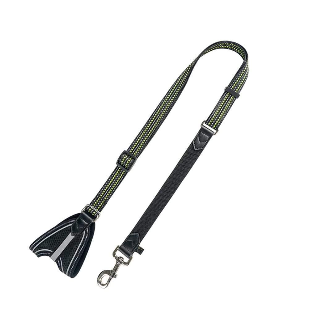 ACSUZ Nylon Elastic Dog Leash Reflective Dog Walking Leash with Anti Injury Gloves Pet Dog Training Rope,Green,L