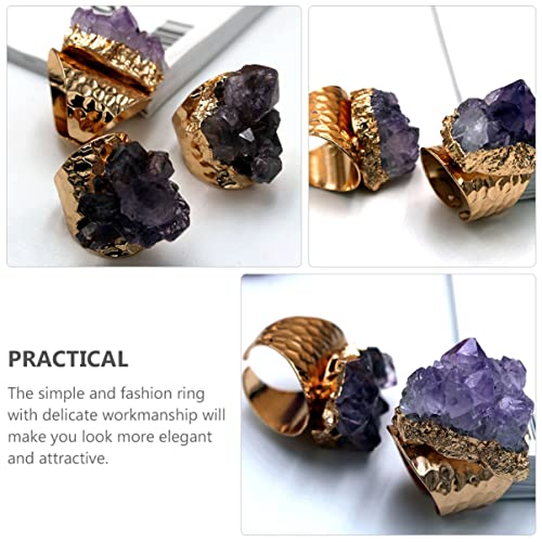 Bague de déclaration améthyste violette le cadeau idéal pour femme - 3