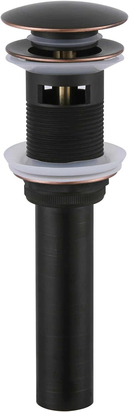 Angle Simple Bathroom Sink Drain with Overflow, Brass Pop Up Sink Stopper for Sink with 1.61 to 2 Inches Drain Hole, Oil-Rubbed Bronze
