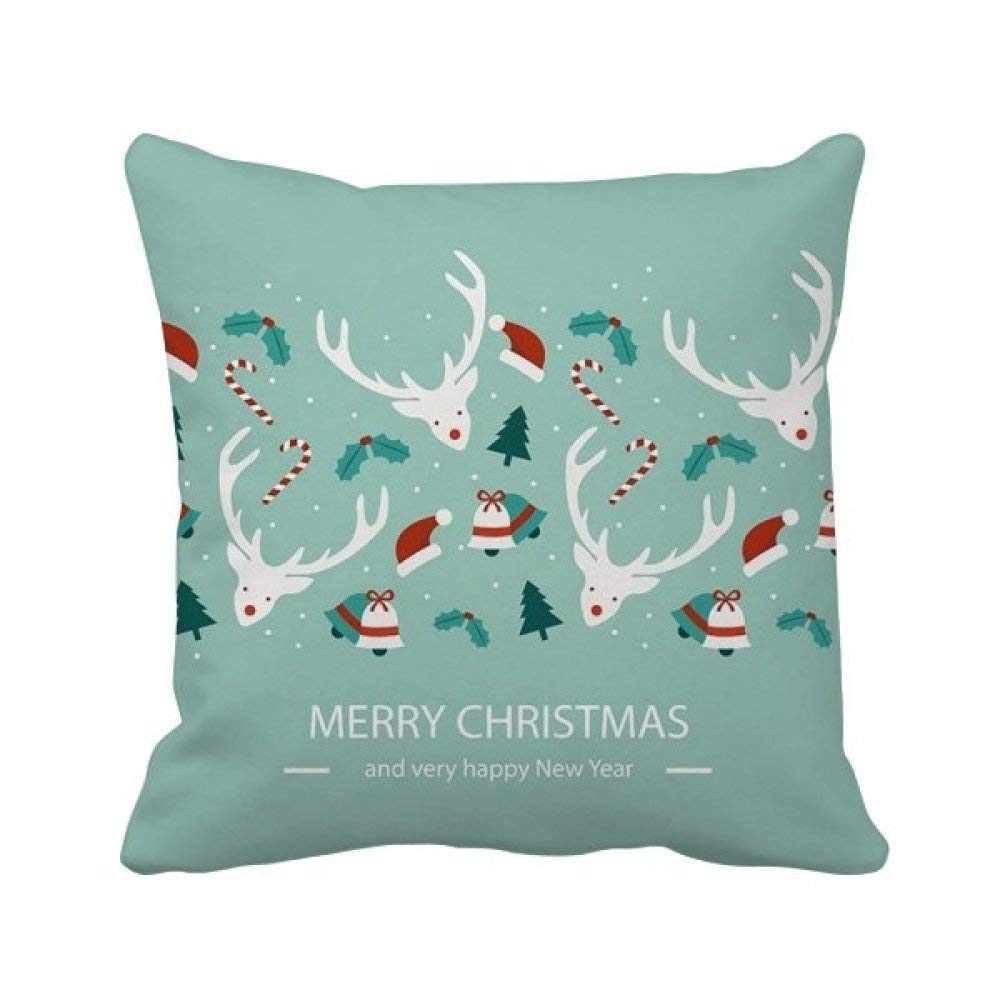 Coussin de Noël élan housse carrée multicolore 40x40cm pour maison