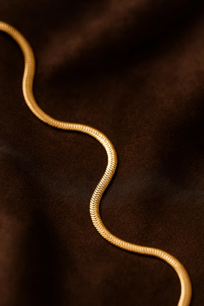 ZELYA GOLD kette 925/585 damen– Schlangenkette 3,5-4,3 mm breit, 45–60 cm Länge, collier gold- choker gold snak, goldene kette personalisiert, Echt Silber Schmuck Geschenk set