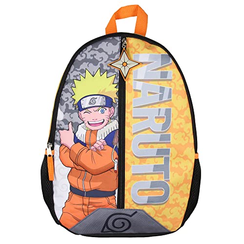 Naruto Backpack 3D Quilted Character 16" Kids School Travel Backpack W/Rubber Shurukien Zipper Pull #TOP1