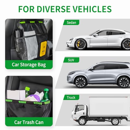 Image of GaRhomxy Car Trash Can, Hanging Car Trash Bag, Large Capacity Foldable Waterproof Litter Garbage Bag Organizer for Cars, SUVs, Trucks, Car Interior Accessories