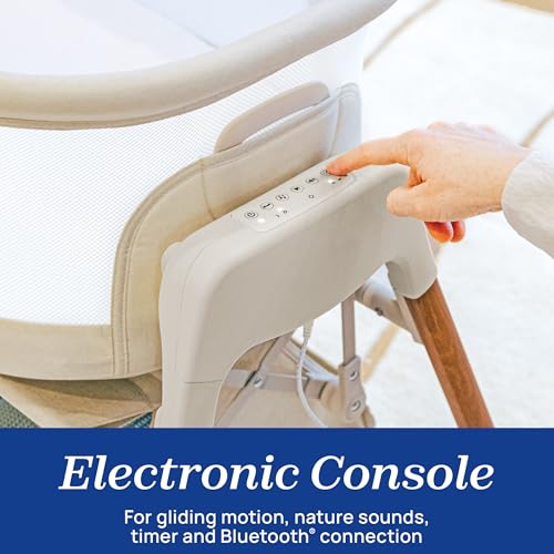 Image of Chicco LullaGlide Plus 3-in-1 Gliding Portable Bassinet with Carry Bag | Electronic baby bassinet and stationary bed, Bluetooth, GREENGUARD Gold, waterproof mattress, fitted sheet, Serene