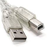 HP PSC All-in-One Printer USB 2.0 Cable Cord A-B 10 feet - Clear