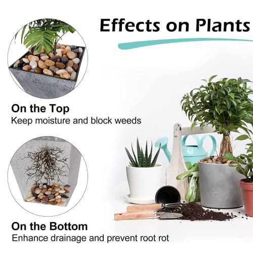 Gaspro 15Lb Decorative Rocks For Plants And Garden Landscaping, Polished River Stone For Outdoor Decor, 1-1 3/4 Inch #TOP3