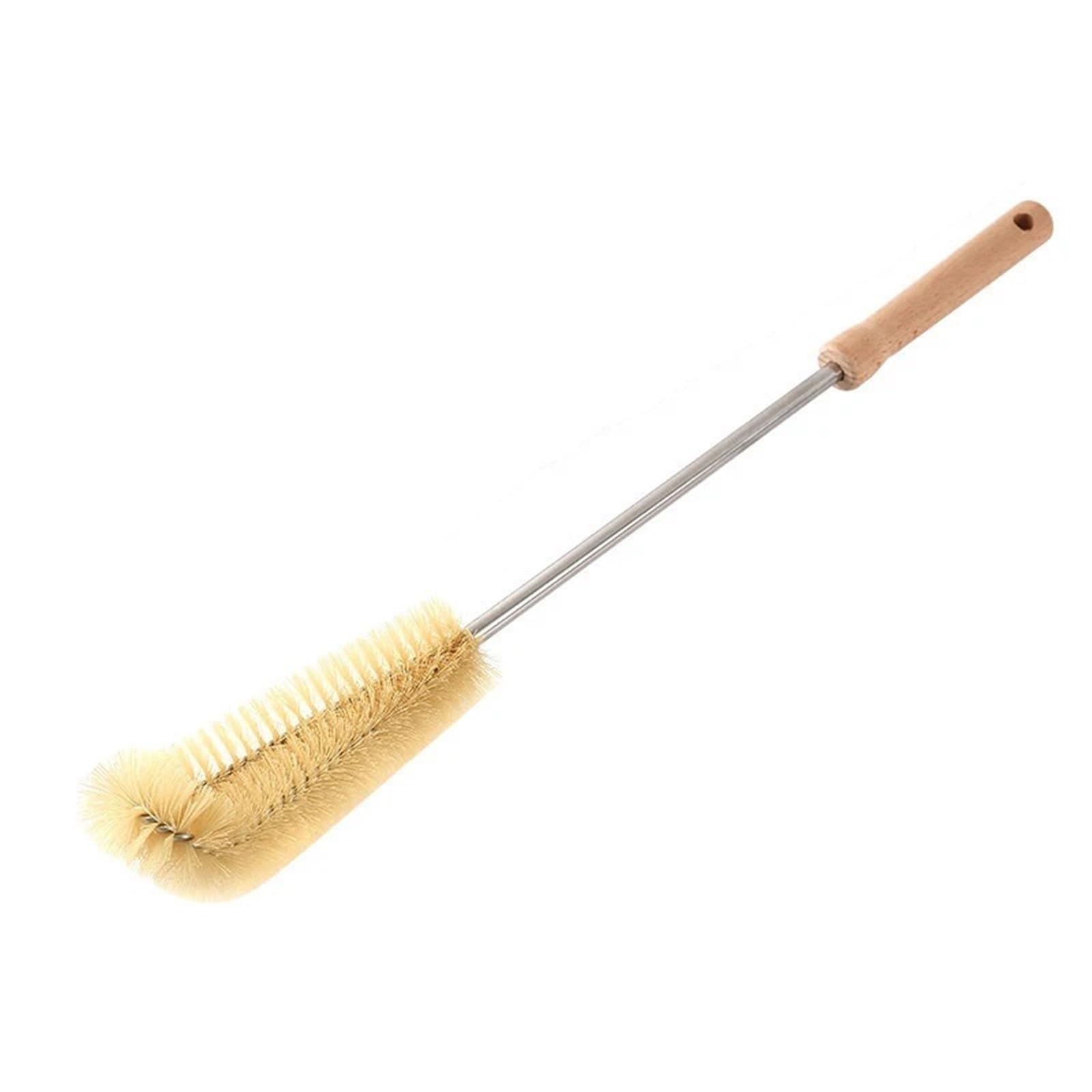 bottle brush Drink Bottles Cleaning Brush Glass Kitchen Tools Wooden Bottle With Long Handle(50x7cm)