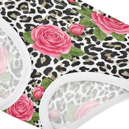 Cotton Toddlers Underwear Floral Pink Floral Black White Leopard Panties Little Girl Colorful Briefs Girls Undies 2t4