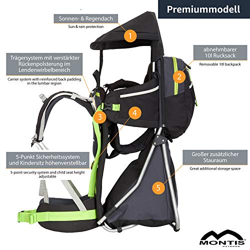 MONTIS Hike - Zaino Porta Bambino - 25kg - Diversi...