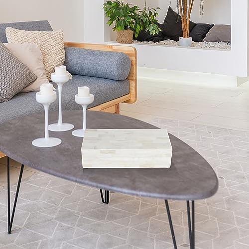 Handicrafts Home Jewelry Gift Boxes - Decorative Organizer And Storage Box For Décor White Bone Inlay 10X4.5X2.5 Inch #TOP4