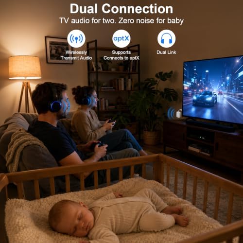 Bluetooth Transmitter Receiver, Airplane Bluetooth Adapter for TV (White) — view 2