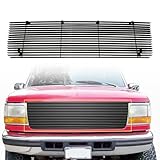 Black Grille Inserts for 1992-1996 Ford Bronco/F-150 / F250 / F350 Front Billet Main Upper Grill 1993 1994 1995
