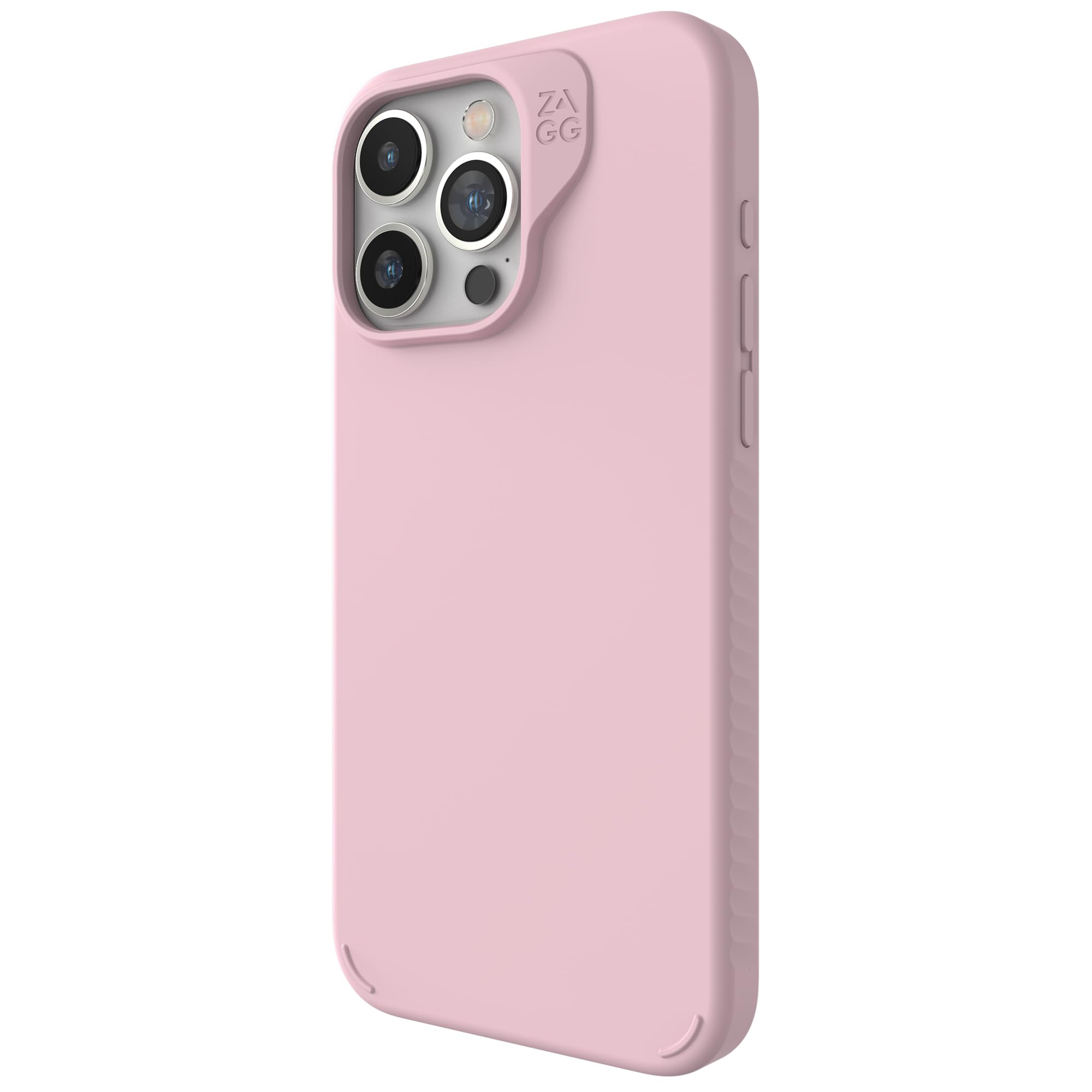 ZAGG Manhattan Snap iPhone 15 Pro Max Case - Premium Silicone iPhone Case, Durable Graphene Material, Smooth Surface with a Comfortable Ripple Grip, MagSafe Phone Case, Peach